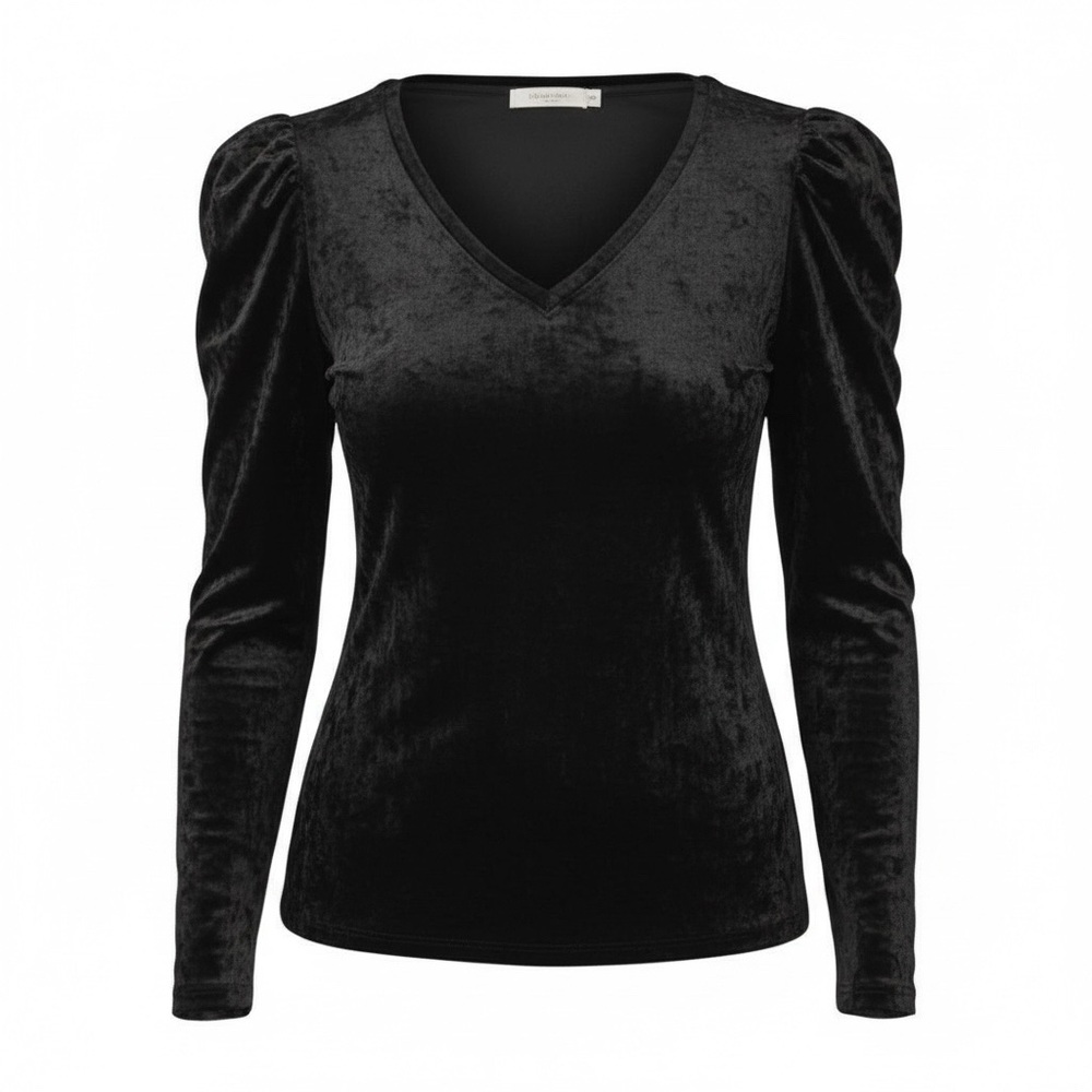 Y2k 90s Womens Top Shirt Whimsigoth Black Velvet Stretchy Coquette Sz M Witchy